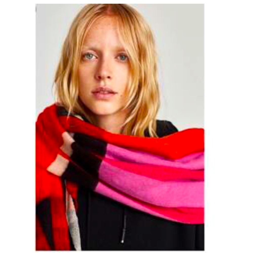 Zara Color Block Blanket Scarf